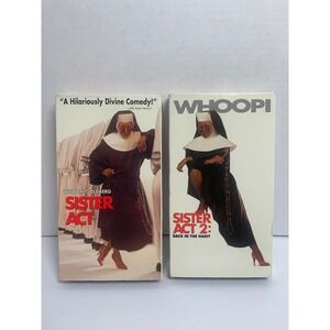 Sister Act 1 & 2 VHS Bundle Whoopi Goldberg Touchstone Home Video Comedy Set